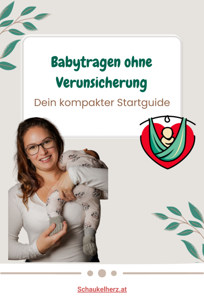 Titelbild des 0€-Startguides „Babytragen ohne Verunsicherung“ mit Andrea, Trageberaterin